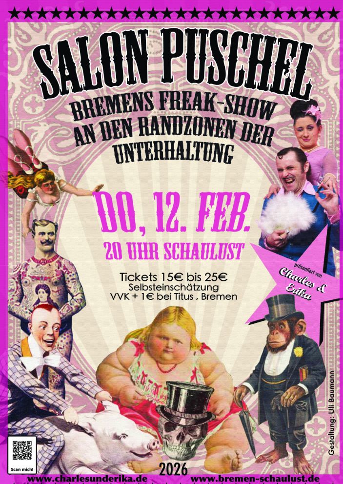 Plakat Salon Puschel am 5.6.25, Schaulust Bremen